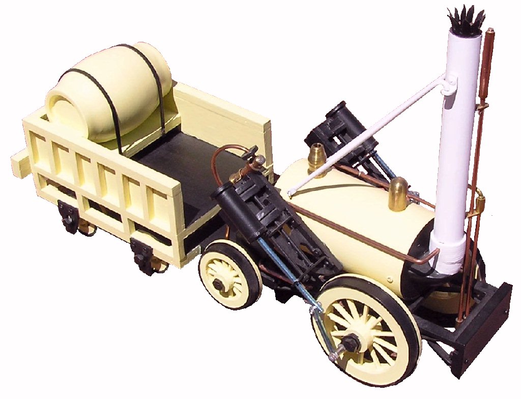 Photo of Stephenson's Rocket steam engine model